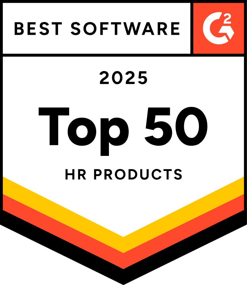G2 Best Awards Top 50 Best HR Products badge 